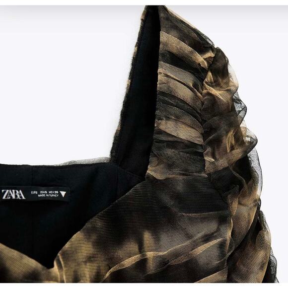 ZARA Corsetry Tulle Crop Top Size X-Small NWT - Picture 3 of 9